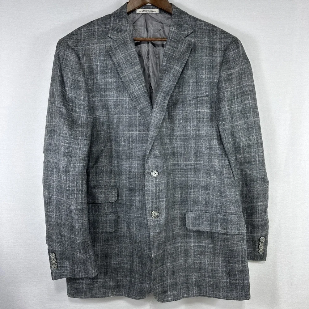 JOSEPH ABBOUD E.THOMAS Mens 44Reg Blazer Italy Wool Silk Linen Limited‎ Edition